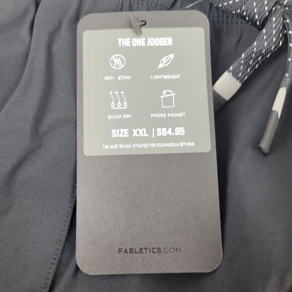 Fabletics The One Jogger Athletic Training Mens XXL Black Stretch Preppy NWT - Picture 6 of 11